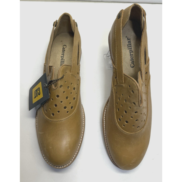 Caterpillar Loafer Boots Women's Size 9W Beige Leather Slip On NWOB P308598 - Picture 3 of 9